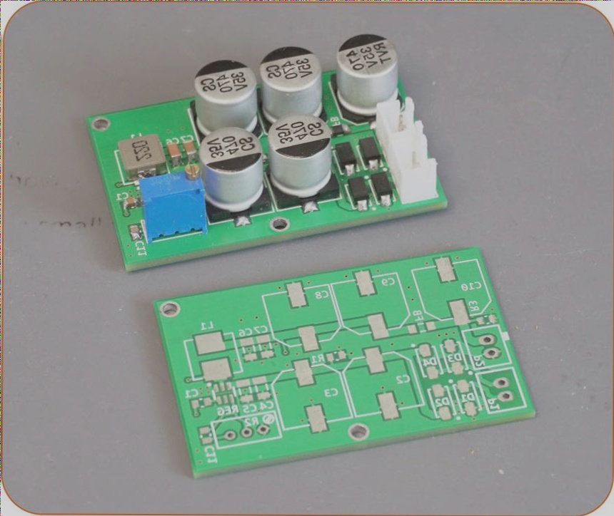 Assembled PCB board for the adjustable Switching Power Supply project