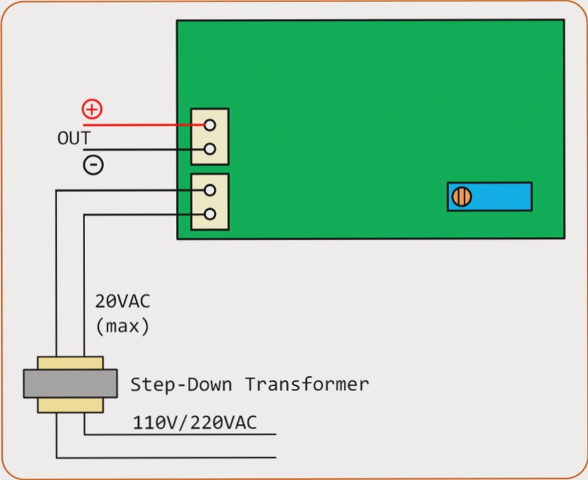 Connection diagram of the power supply